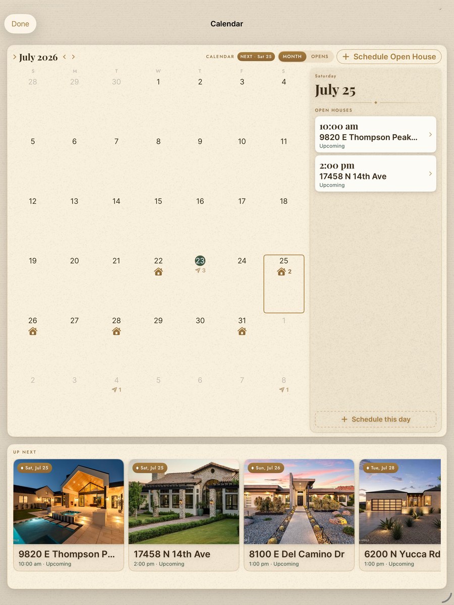 OpenVIP open-house calendar